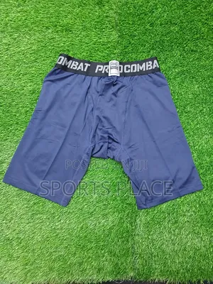 Navy Blue Sports Compression Shorts