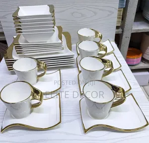 Gold Wavy 30pcs Luxury Dinner Set