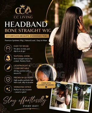 Bone Straight Headband Wig