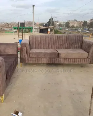 Brown 3 Seater Modern Sofa