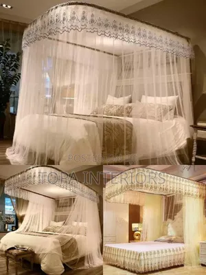 White Curved 2 Stand Rail Mosquito Nets