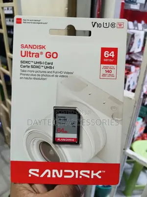 This Is a 64gb Sandisk Ultra Go SDXC Uhs-I Memory Card.