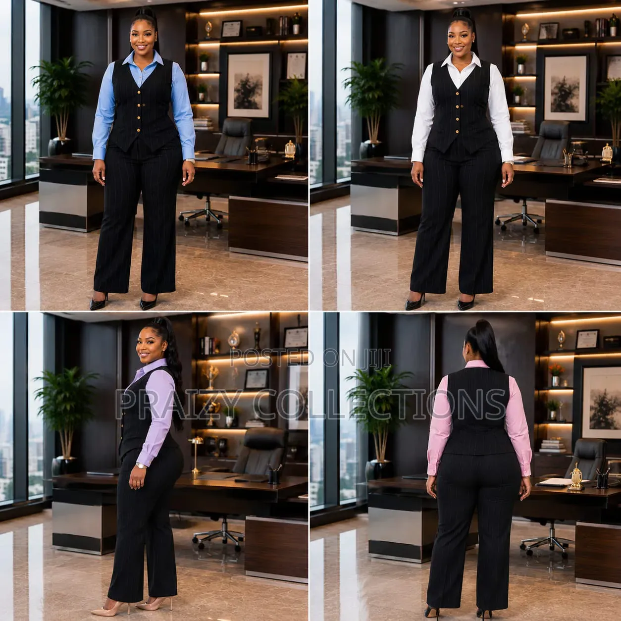 Attached 2-Piece Ladies Trouser Suit,