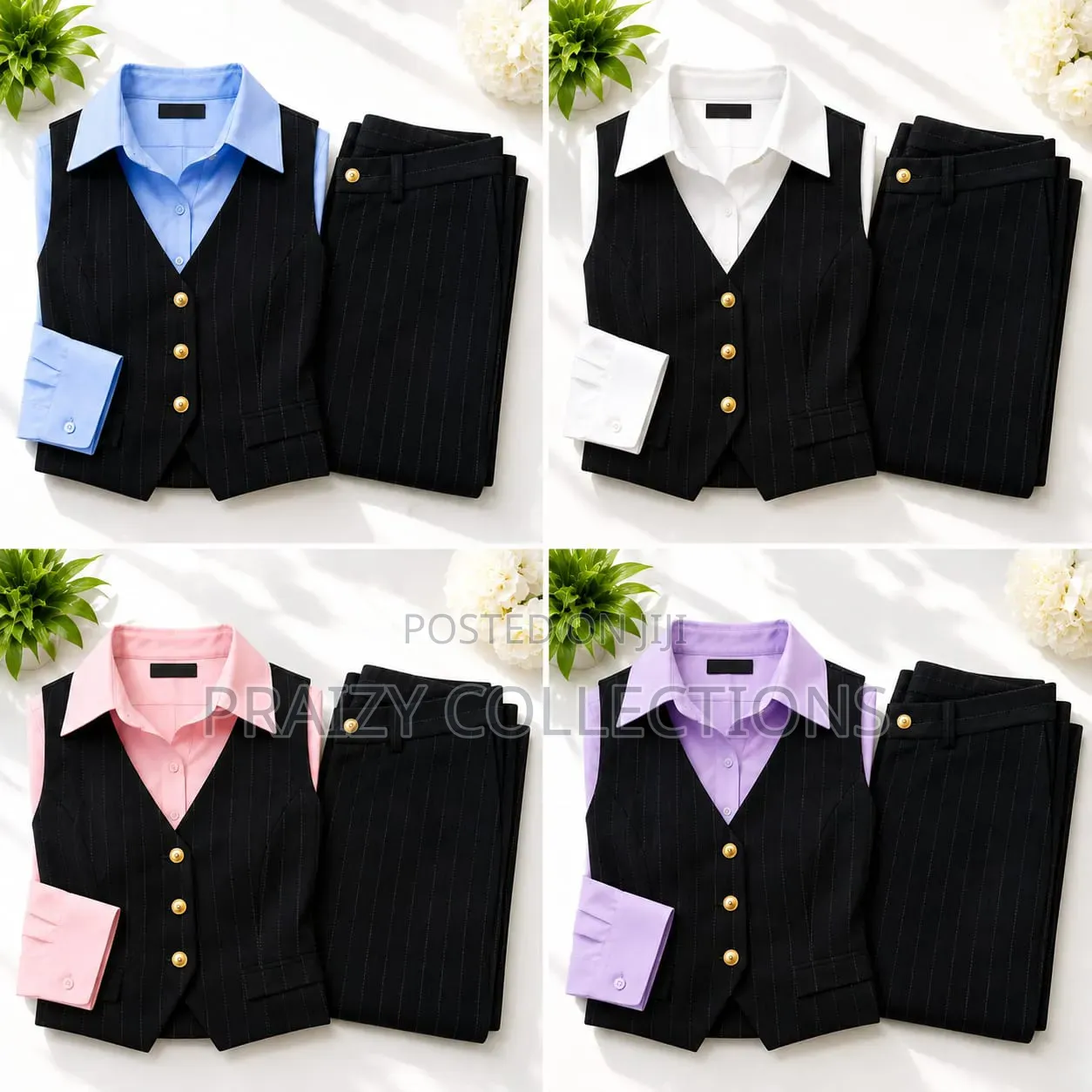 Attached 2-Piece Ladies Trouser Suit,