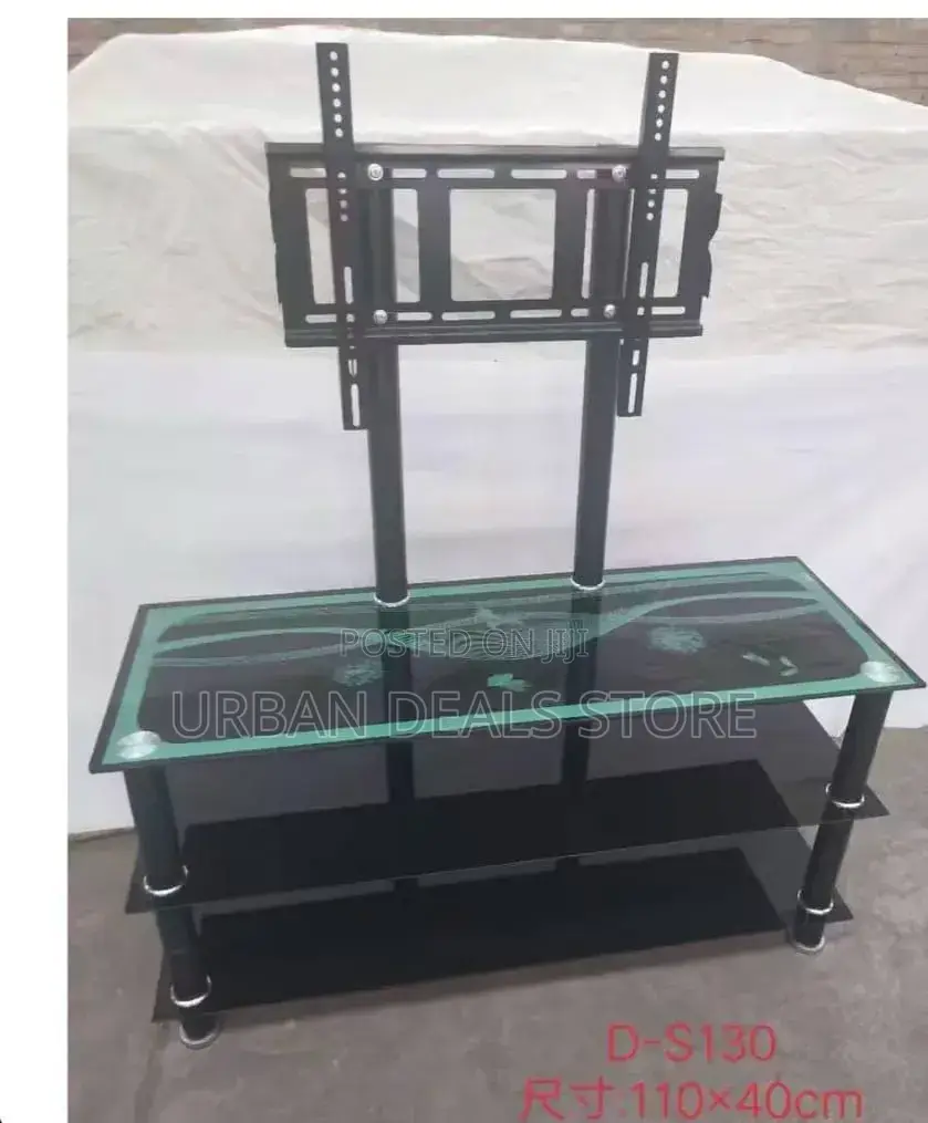 Executive Glass Tv Stand With Wall Bracket