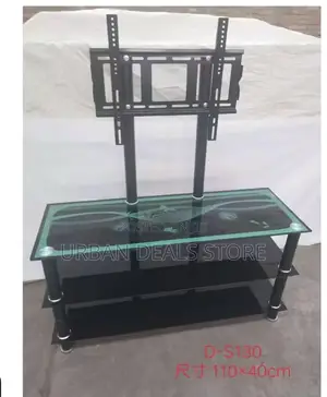 Executive Glass Tv Stand With Wall Bracket