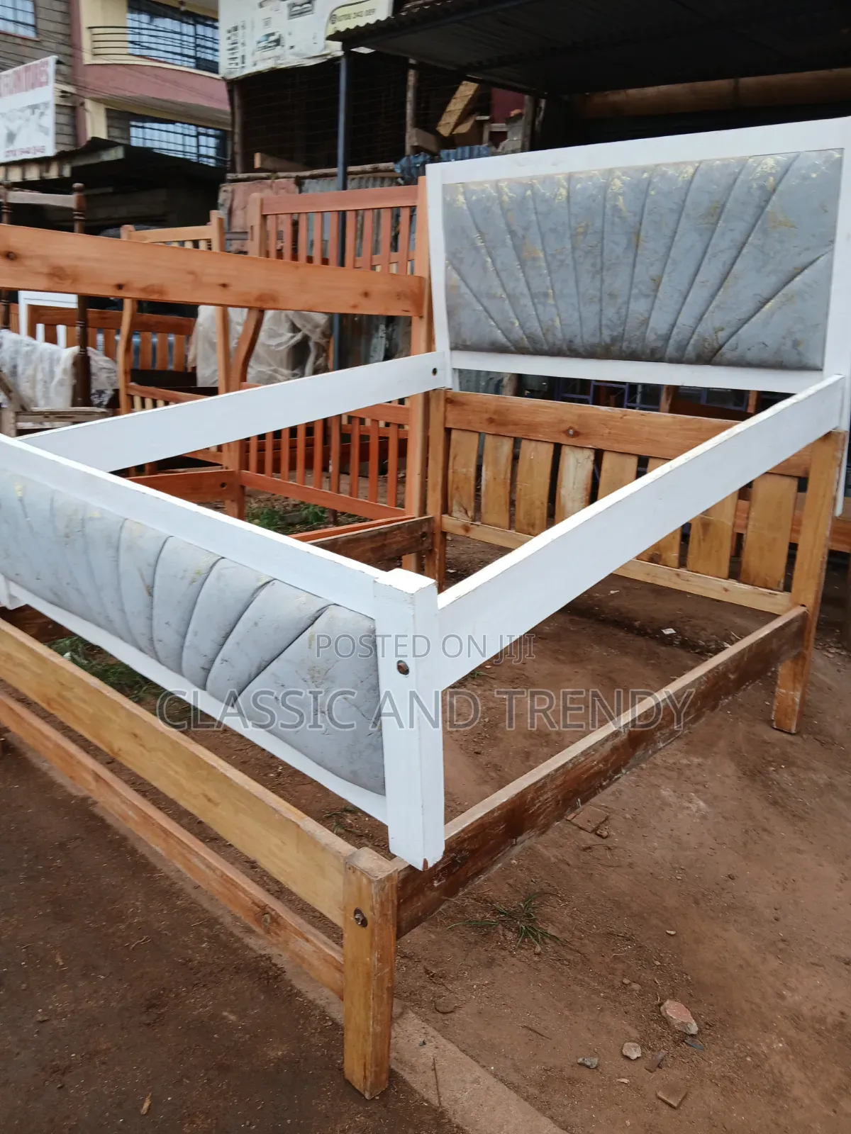 5x6 Grey Bed With White Frame Order Now,Get a Free Delivery