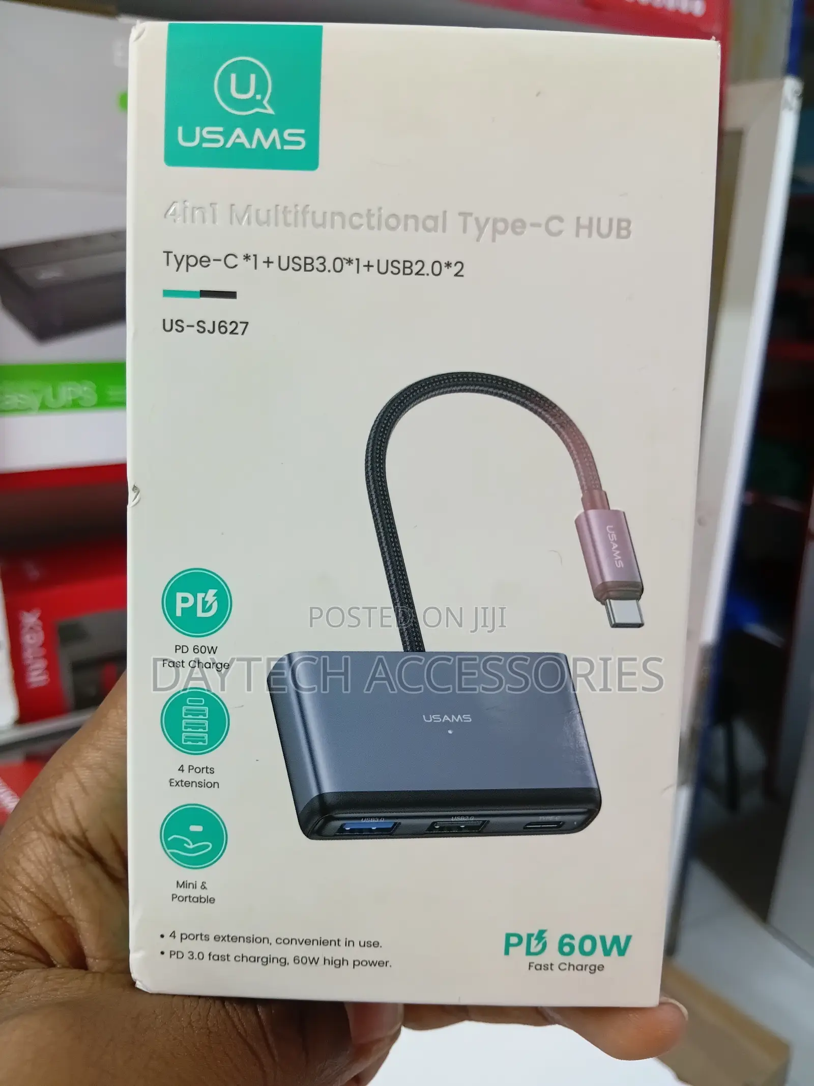This Is a Usams 4-in-1 Multifunctional Type-C Hub (Model Us-Sj627)