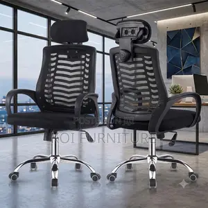 Office Chairs; Ergonomic Headrest Chair With Armrests
