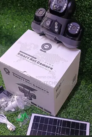 4g Triple Lens Solar CCTV Camera 360 Degrees 12mp Full Hd