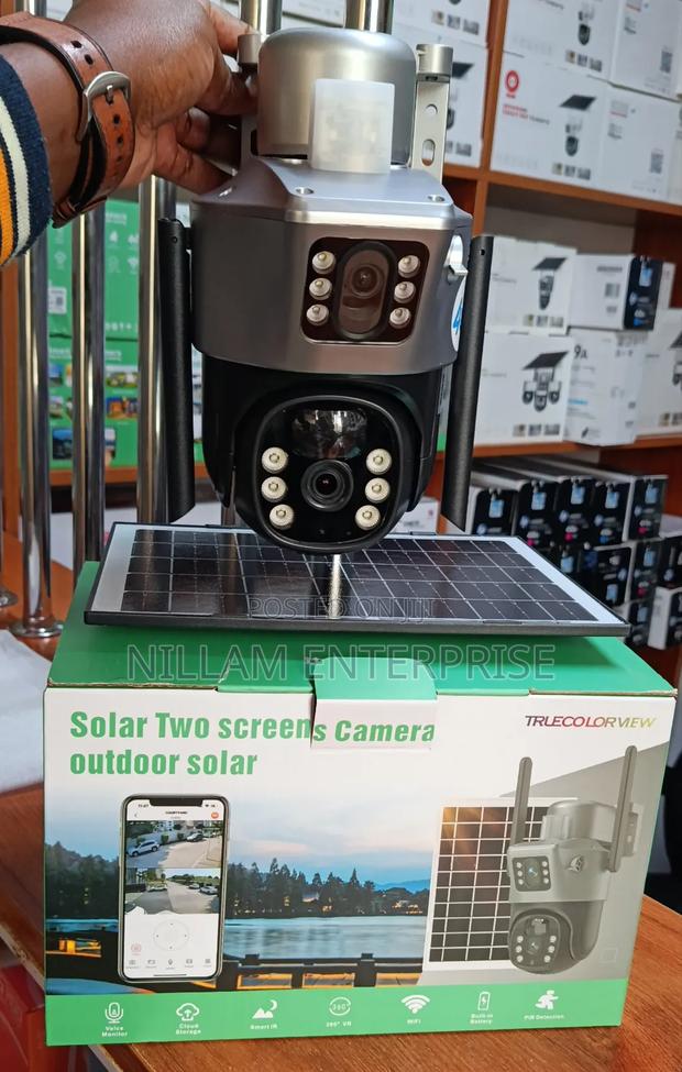 V 380 Dual Lens Solar 4g PTZ Security Camera - thumbnail 2