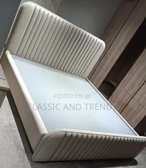 5x6 Grey Upholstered Bed on Sale