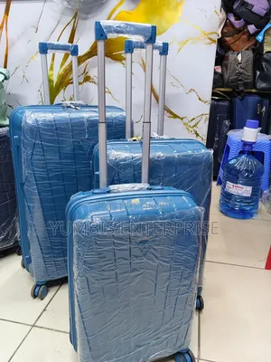 Turquoise Blue Rubber Unbreakable Suitcase Set of Size 29 3in1