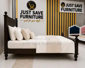 5x6 Solid Mahogany Wooden Bed | Premium Hardwood Bed Frame