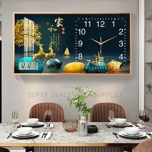 Modern From 100x50cm Rectangular Crystal Porcelain Wall Clock Art