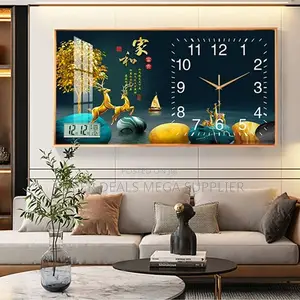 Luxury From 100x50cm Rectangular Crystal Porcelain Wall Clock Art
