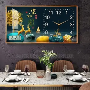 Luxury From 100x50cm Rectangular Crystal Porcelain Wall Clock Art