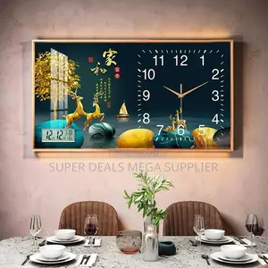Artistic From 100x50cm Rectangular Crystal Porcelain Wall Clock Art