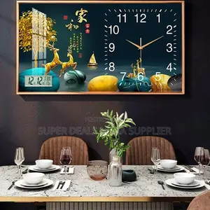 Beautiful From 100x50cm Rectangular Crystal Porcelain Wall Clock Art