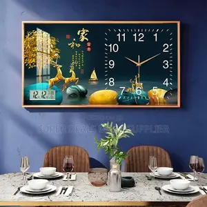 Beautiful From 100x50cm Rectangular Crystal Porcelain Wall Clock Art