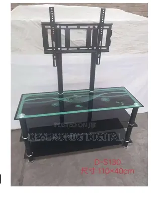 Executive Glass Tv Stand With Wall Bracket