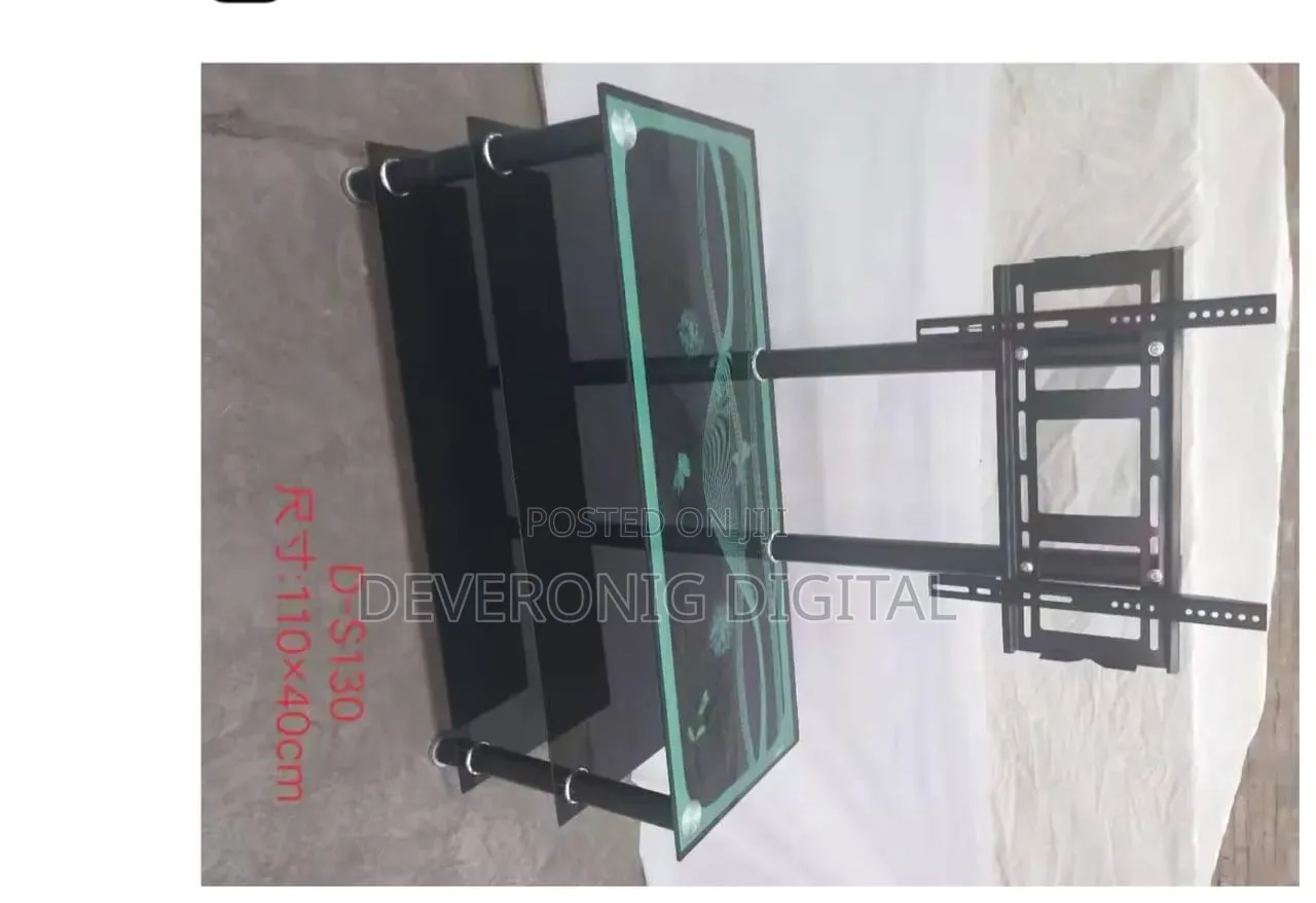 Executive Glass Tv Stand With Wall Bracket