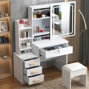 Dressers; White Board Vanity Dressing Table Set