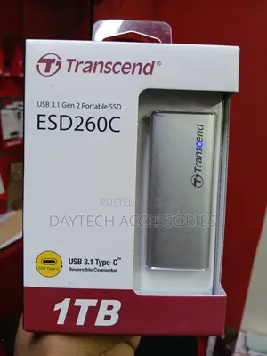 Transcend Esd260c 1tb Portable Ssd, Usb-C 3.1 Gen 2 10gbps,