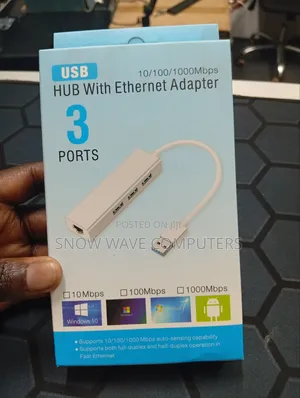 Usb 3.0 3 Port Hub With Gigabit Ethernet Adapter
