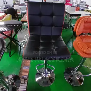 Bar Stool: Black and Red High Back Bar Stool