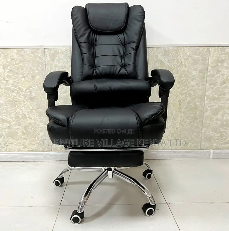 Full Leather Office Seat With Footrest