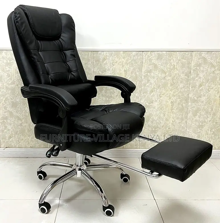 Full Leather Office Seat With Footrest