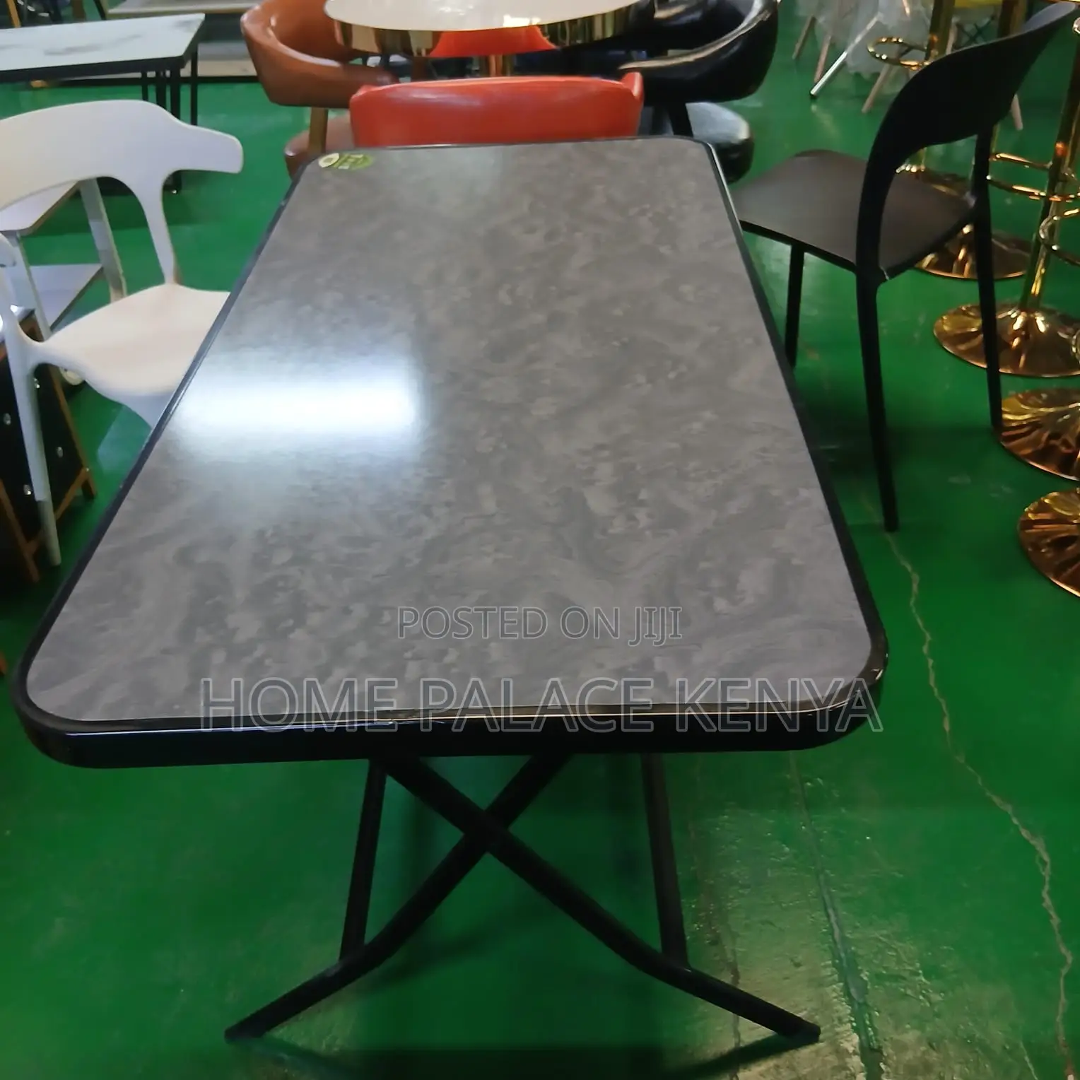 Foldable Table: Outdoor Dining Table With Metallic Cross Legs