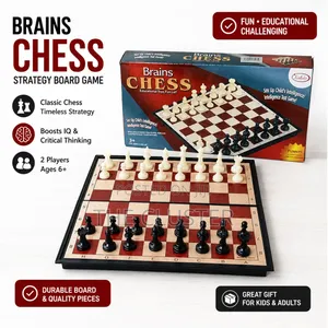 Brains Chess Strategy Board Game – Portable Travel Set