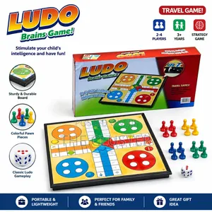 Ludo Board Game – Foldable Travel Family Game for Kids Adults