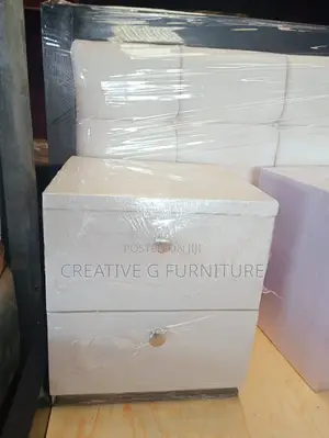 Stylish White Nightstand With 2 Drawers