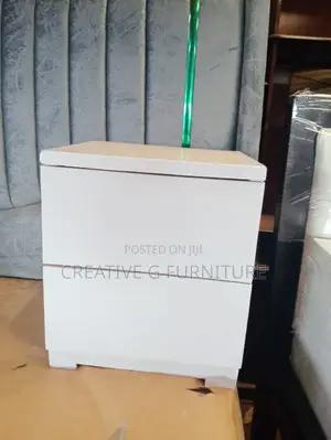 Modern White Nightstand With 2 Drawers