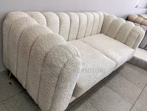 Modern 3-Seater Sofa – Elegant Scallop Design