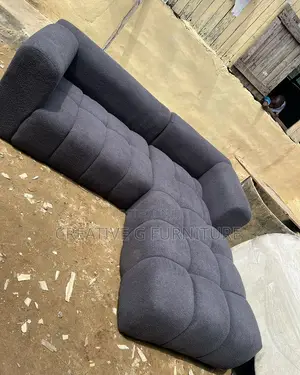 Luxury 6-Seater Black Bubble Sofa