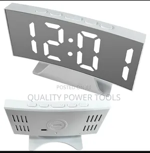 *Electronic Digital Led Mirror Alarm Clock With Thermometer and Memory