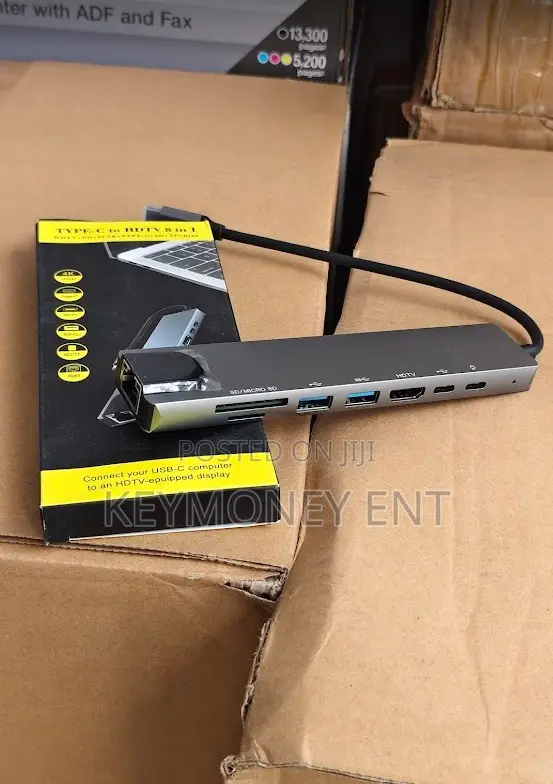 Type C to Hdmi Lan Usn Sd Card 8 in 1 Hub for Macbook