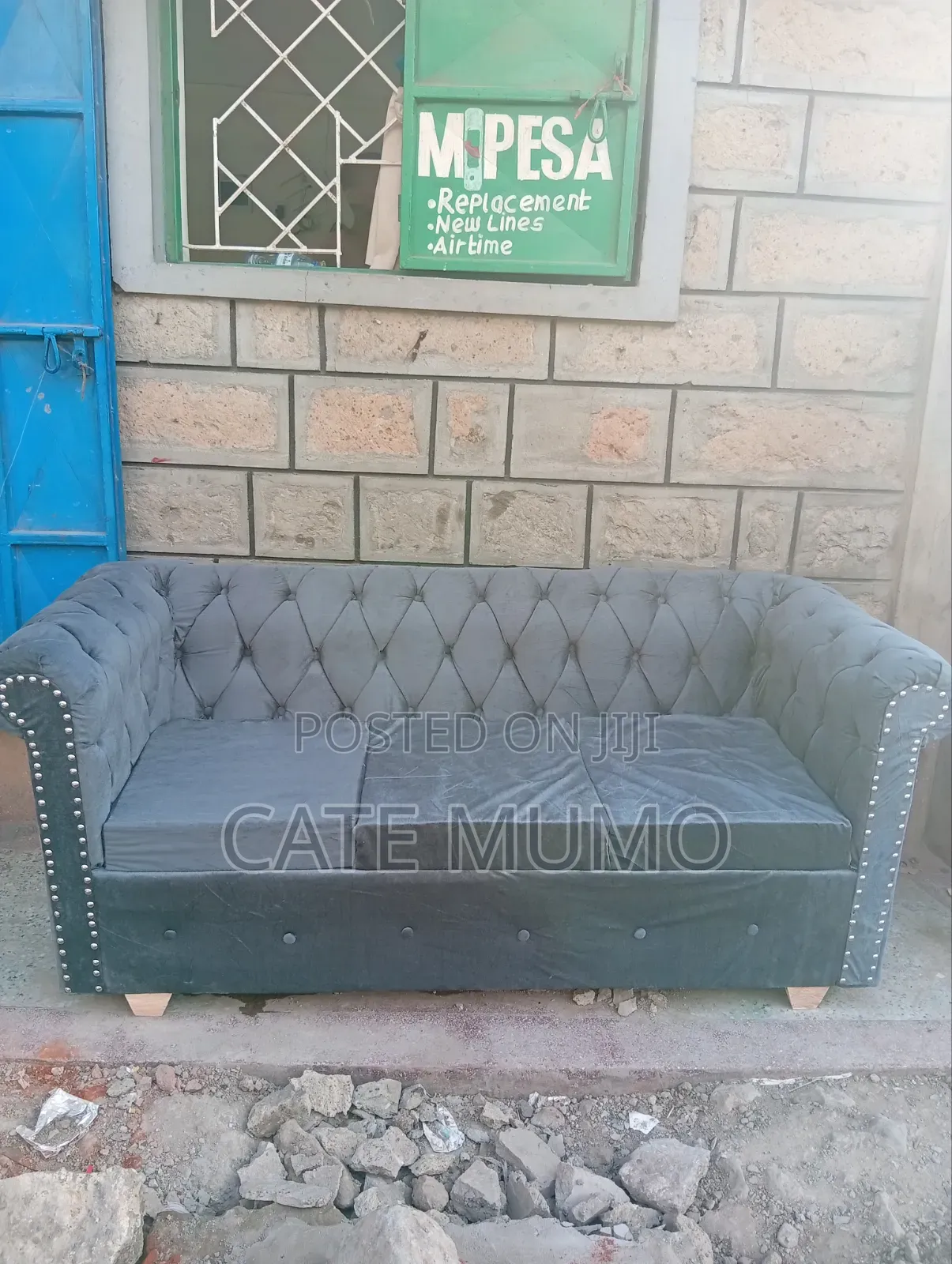 Grey 3 Seater Chester Sofa