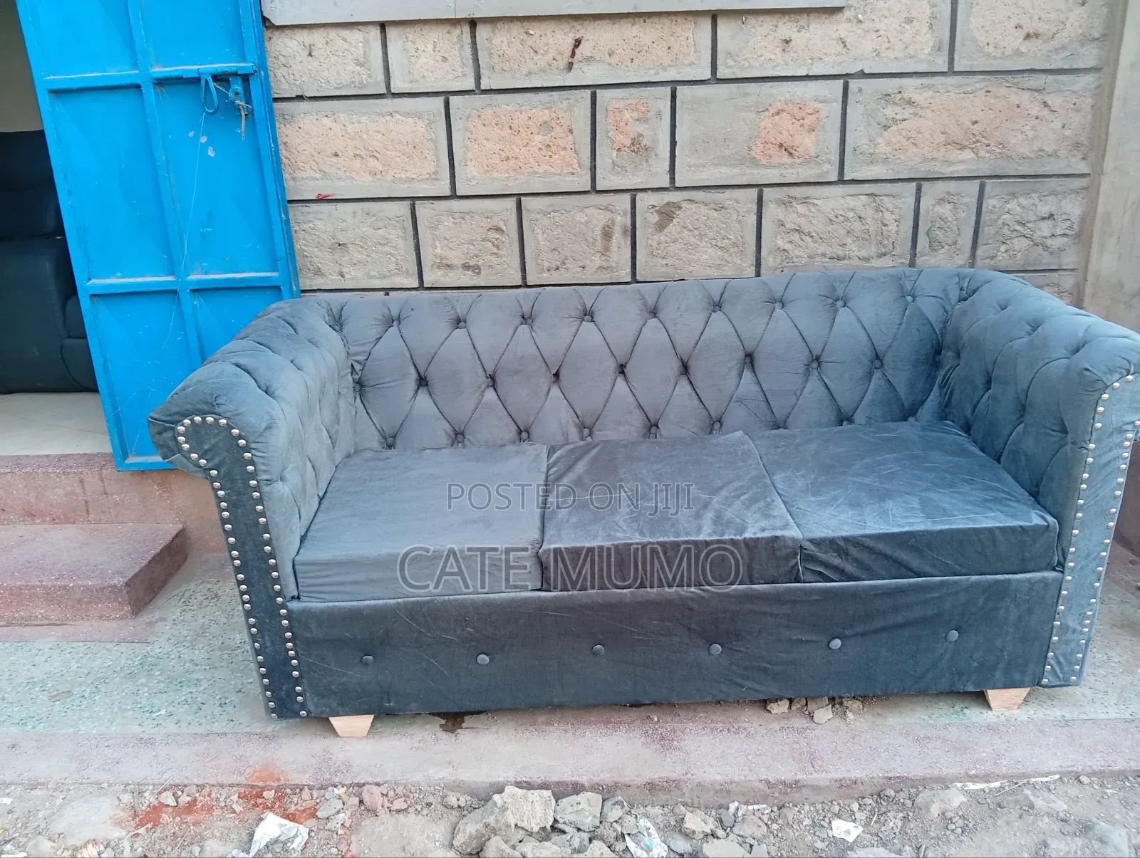 Grey 3 Seater Chester Sofa