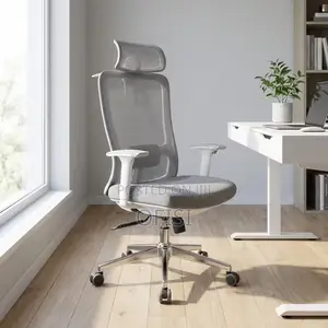 Office Chair; White Reclining Orthopedic Office Seat