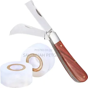 Double Blade Foldable Gardening Grafting Knife With Wooden Handle