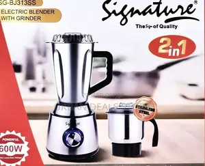 Signature 2-in-1 Stainless Steel Electric Blender With Grinder