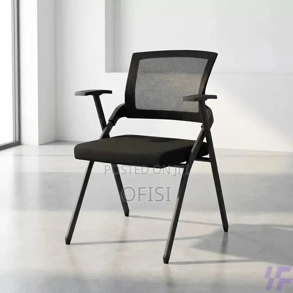 Office Chair; Black Foldable Mesh Office Chair