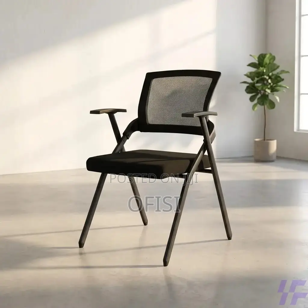 Office Chair; Black Foldable Mesh Office Chair