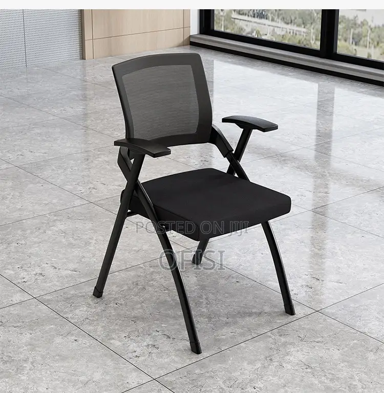 Office Chair; Black Foldable Mesh Office Chair