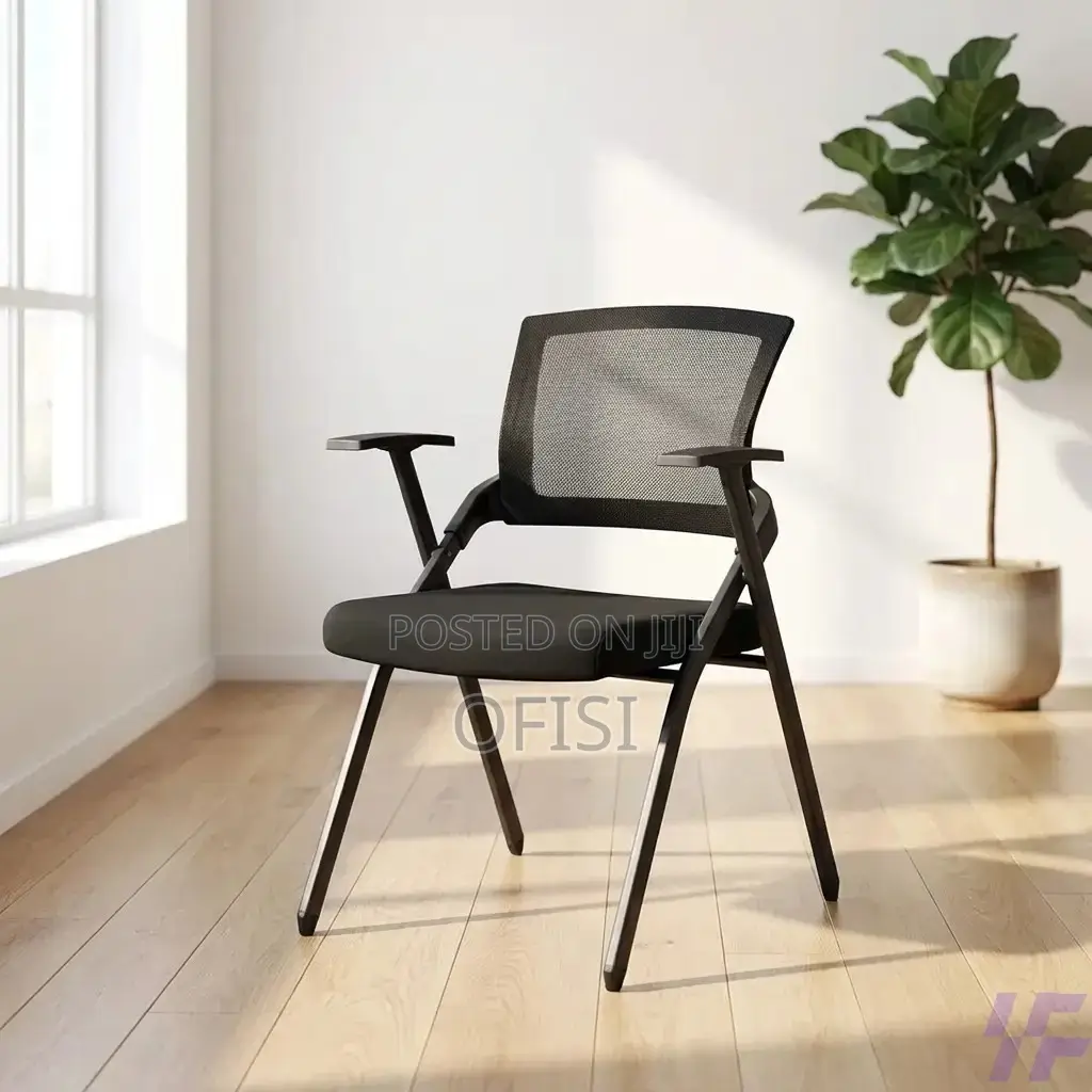 Office Chair; Black Foldable Mesh Office Chair
